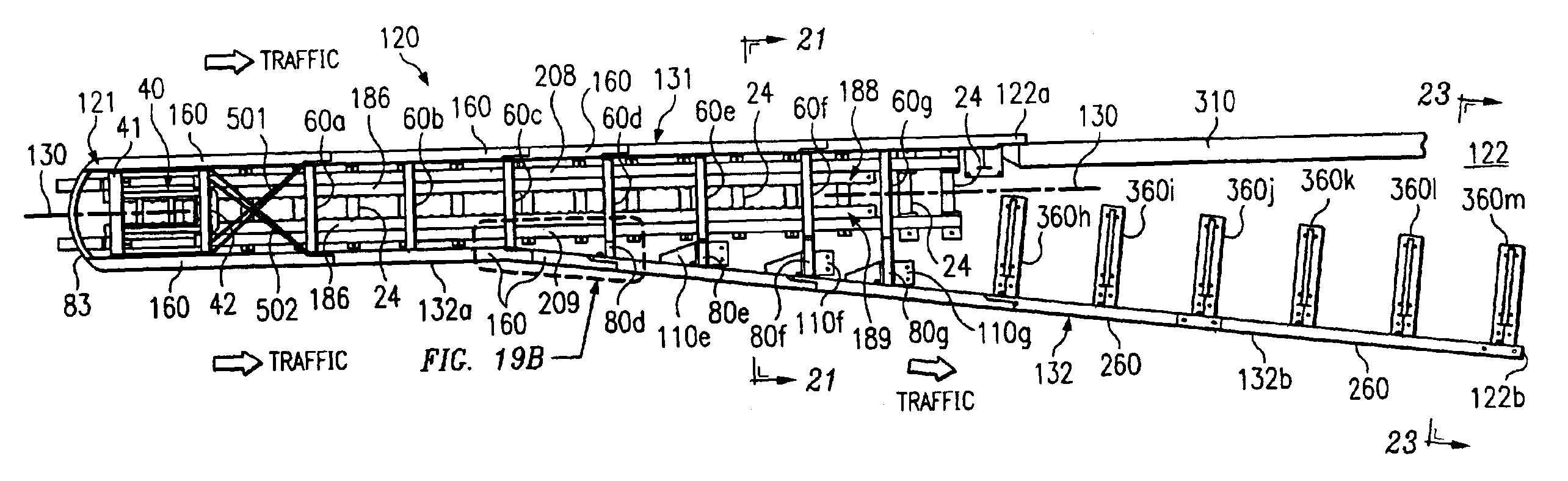 Flared energy absorbing system and method