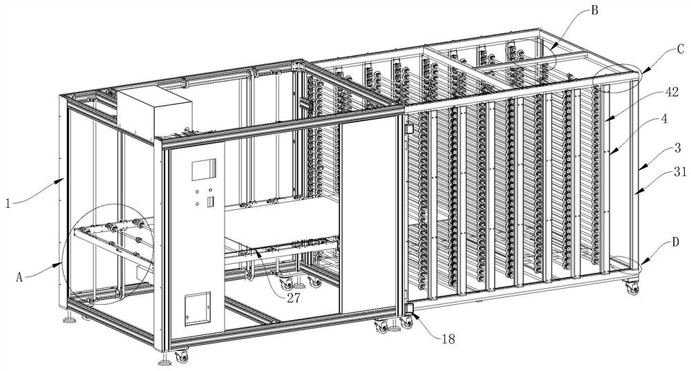 Online material receiving machine for large-size cover plates