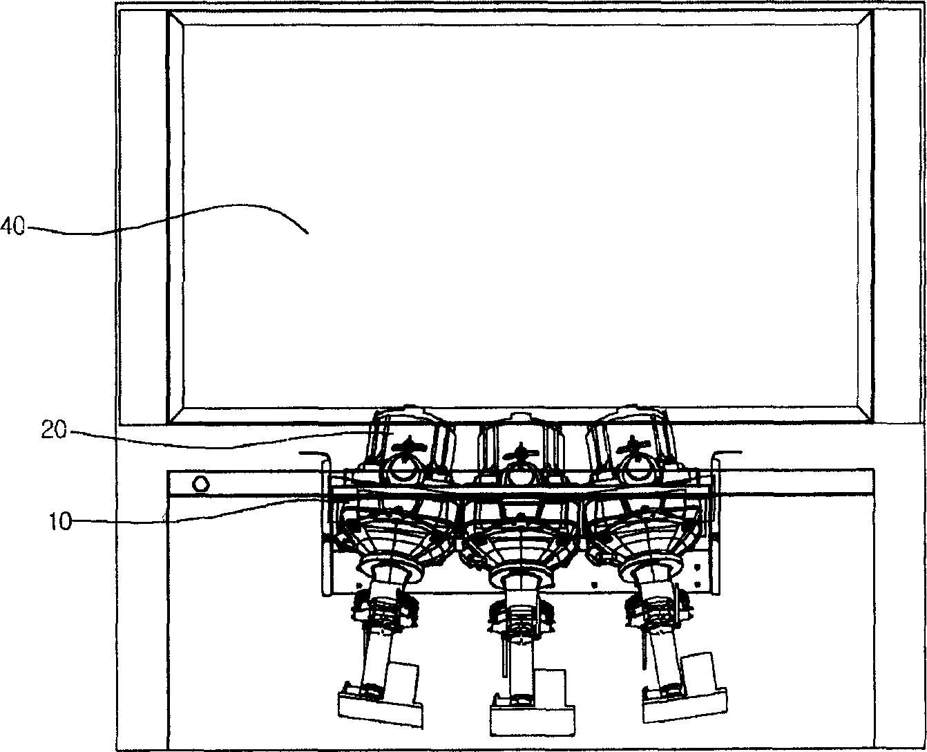 Coolant heating structure using infrared ray heating for image display