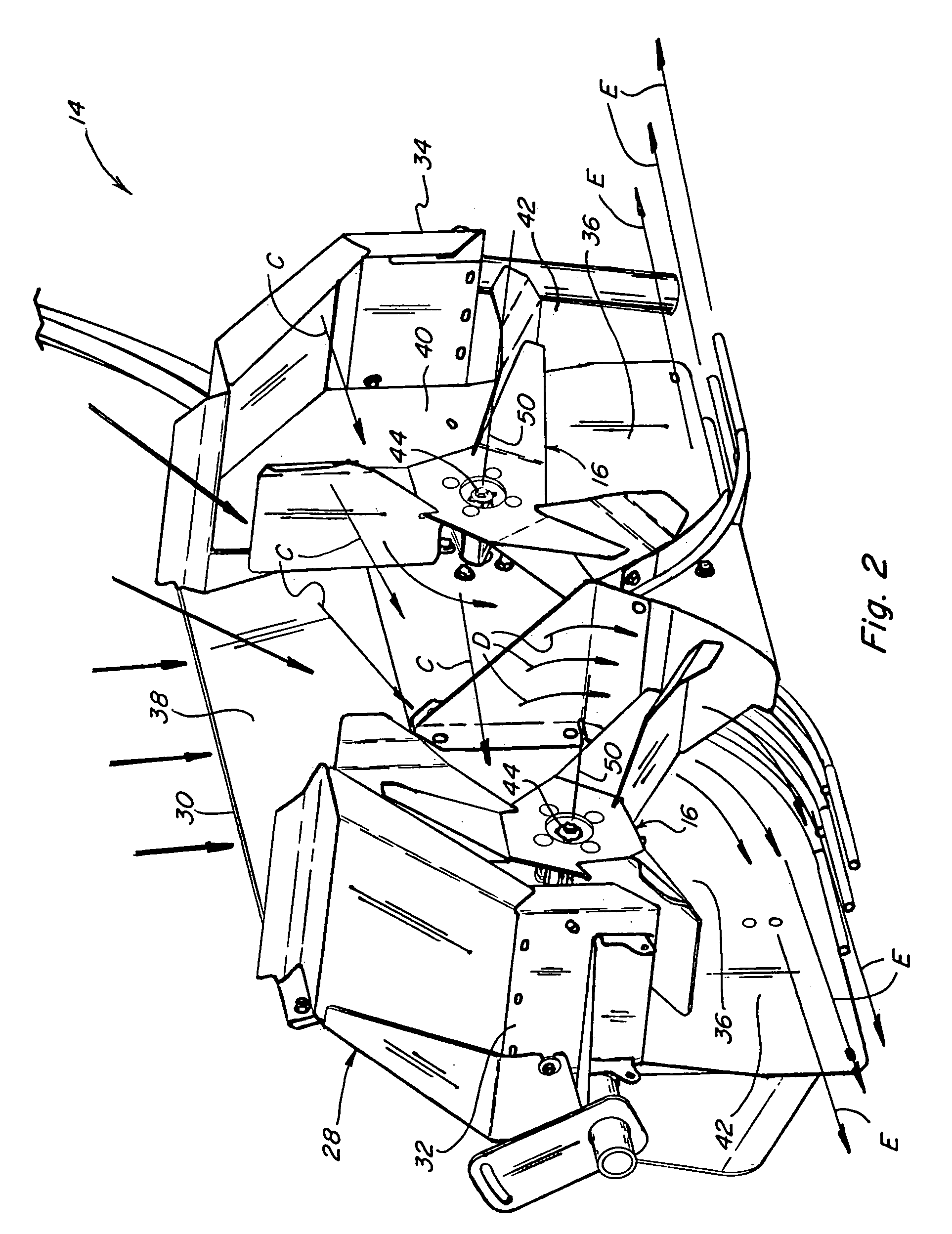 Rotary accelerating apparatus for a vertical straw and chaff spreader of an agricultural combine