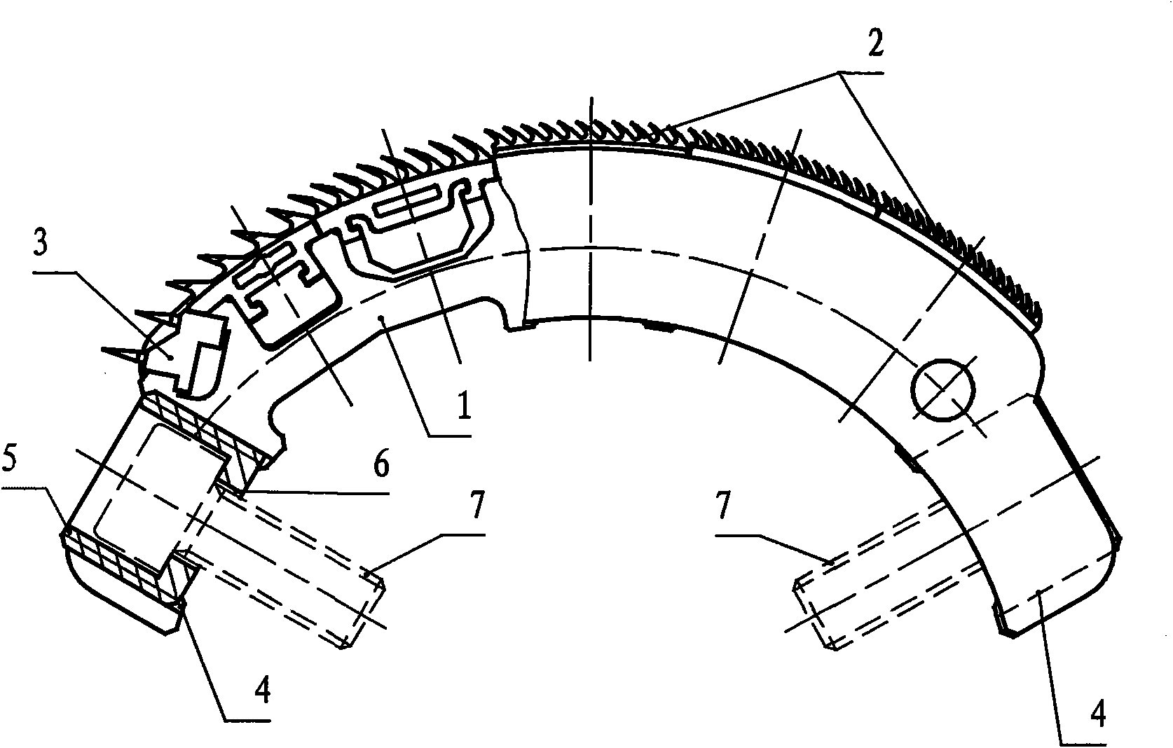 Comb pin saw tooth cylinder of cotton comber