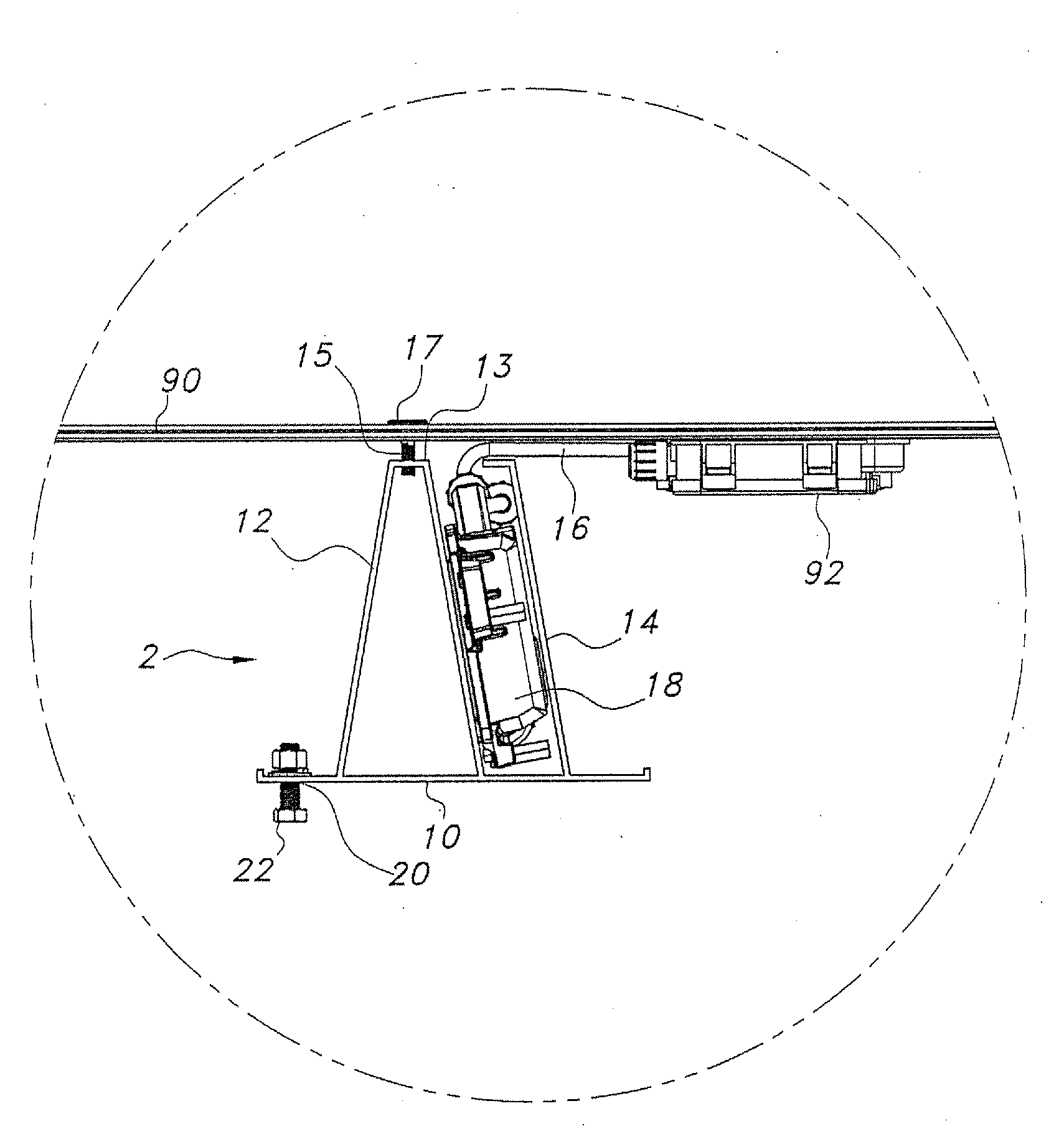 Photovoltaic panel mounting rail with integrated electronics