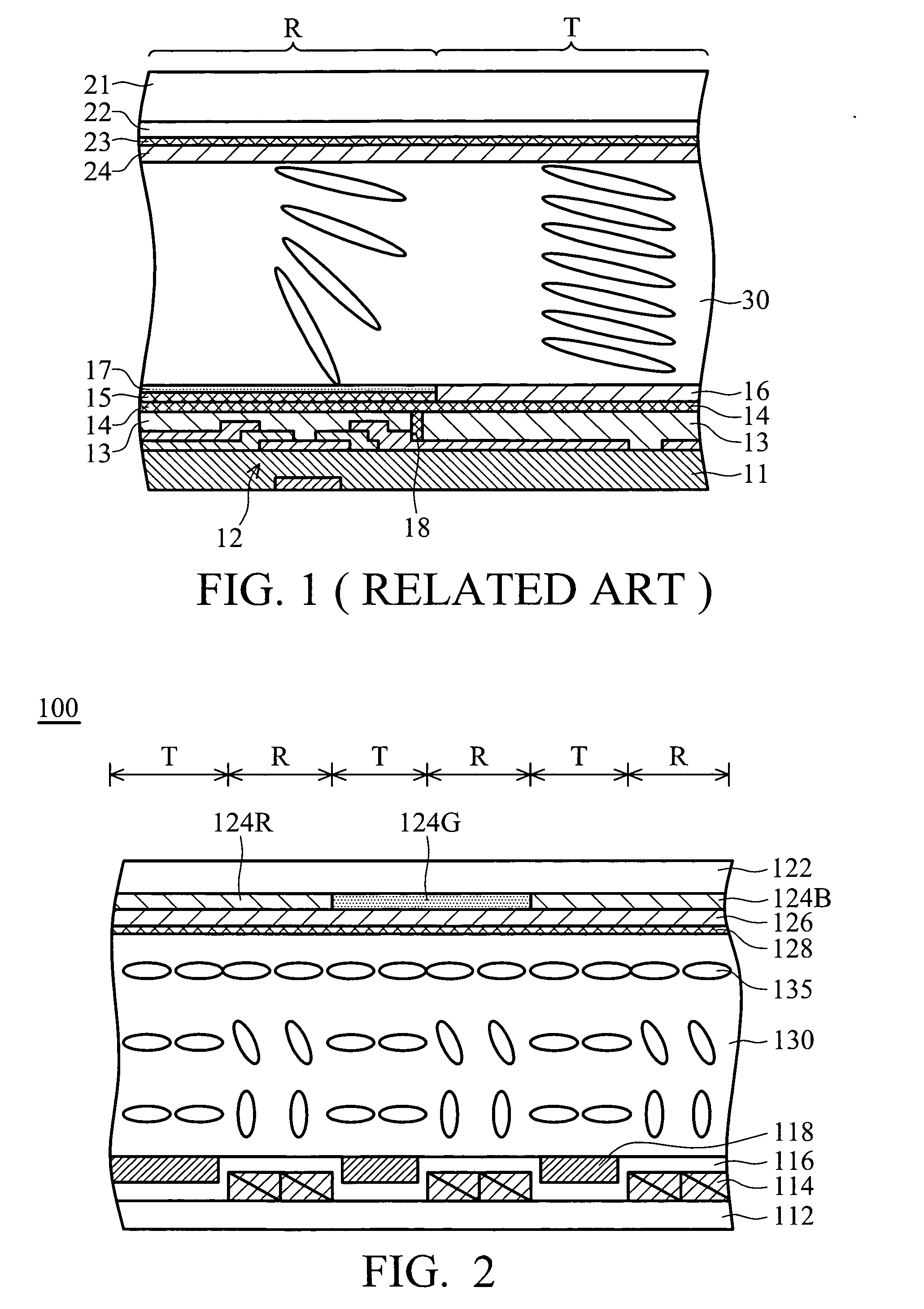 Transflective liquid crystal display devices and fabrication methods thereof