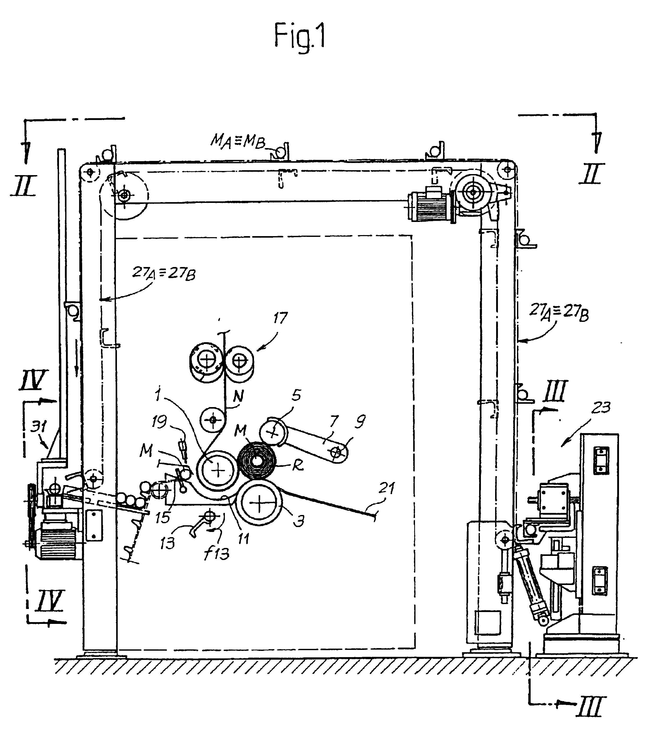 Rewinding machine and method for winding up rolls of weblike material on extractable mandrels