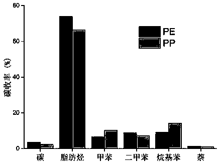 A kind of method for preparing aromatic hydrocarbon by catalytic pyrolysis of waste polyolefin plastic