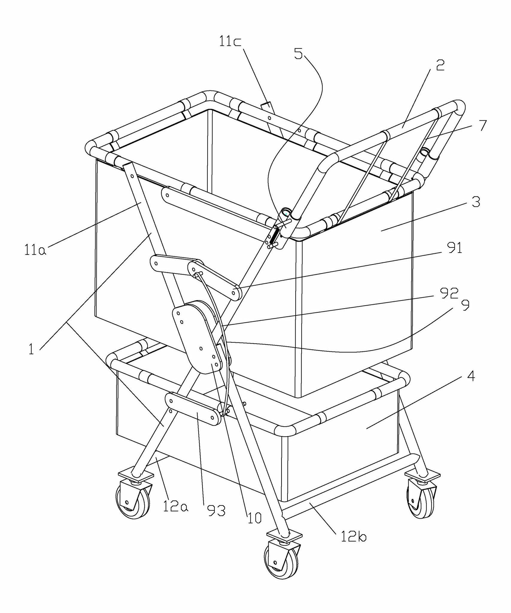 Folded double-layer shopping cart
