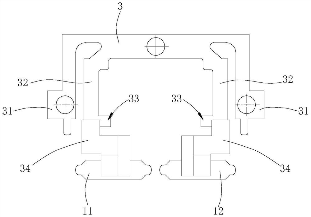 Single-pole double-throw coplanar waveguide type radio frequency mechanical switch structure
