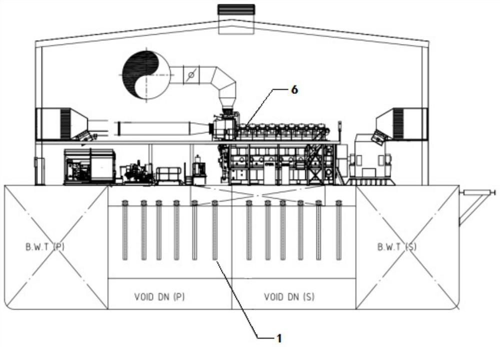 Electric power stabilizing device suitable for offshore floating power station and application thereof