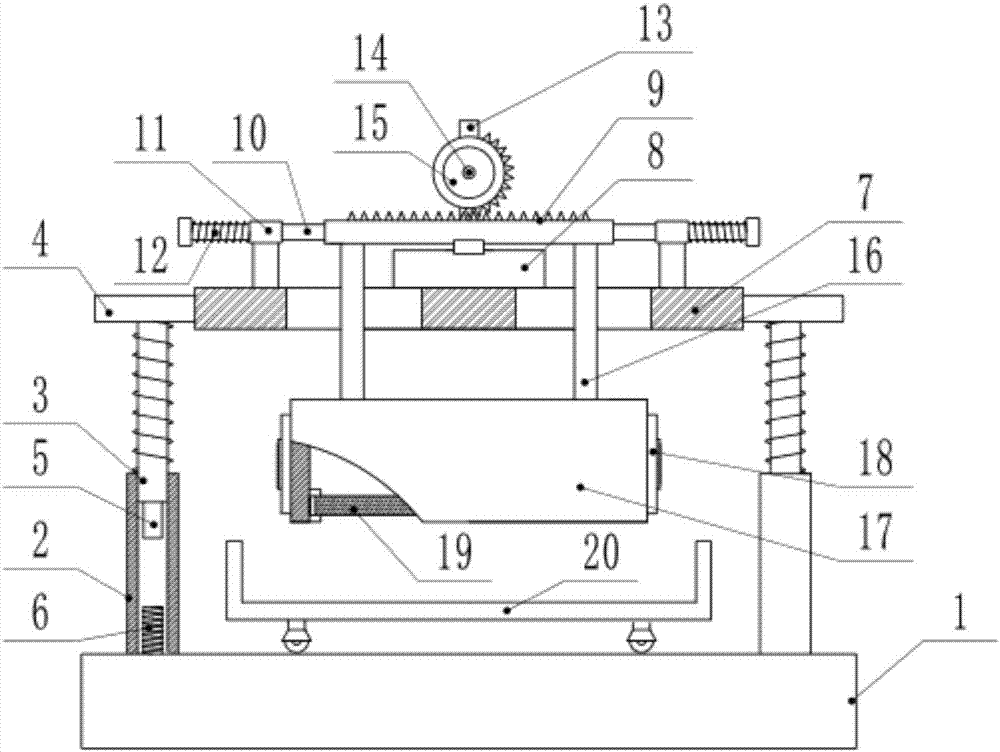 Multi-directional horizontal movement type gravel screening device for concrete proportioning