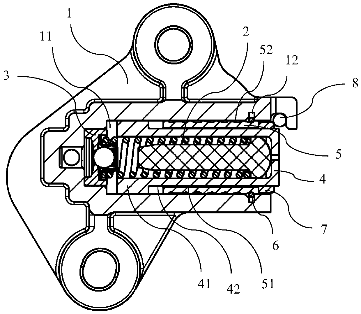 Tensioner and engine assembly