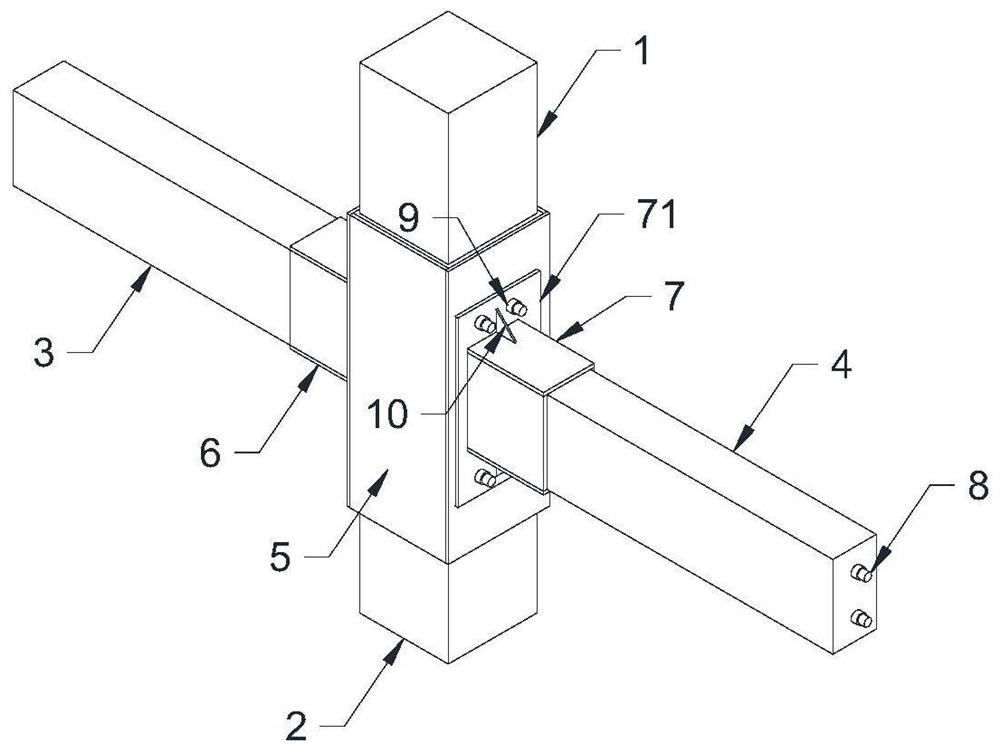 Prestress fabricated type steel-concrete sleeving beam-column joint ...