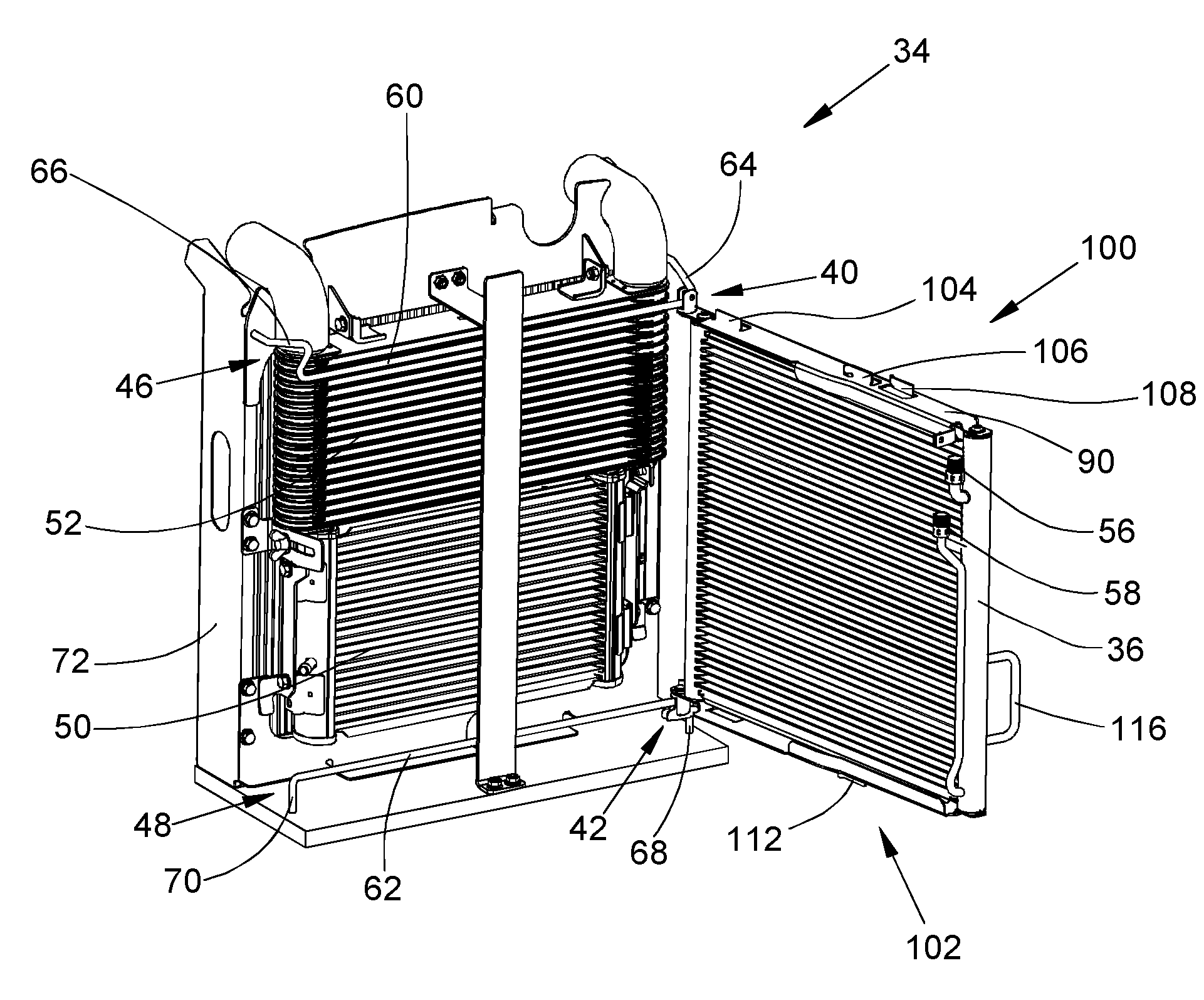 Cooler assembly for a vehicle cooling system