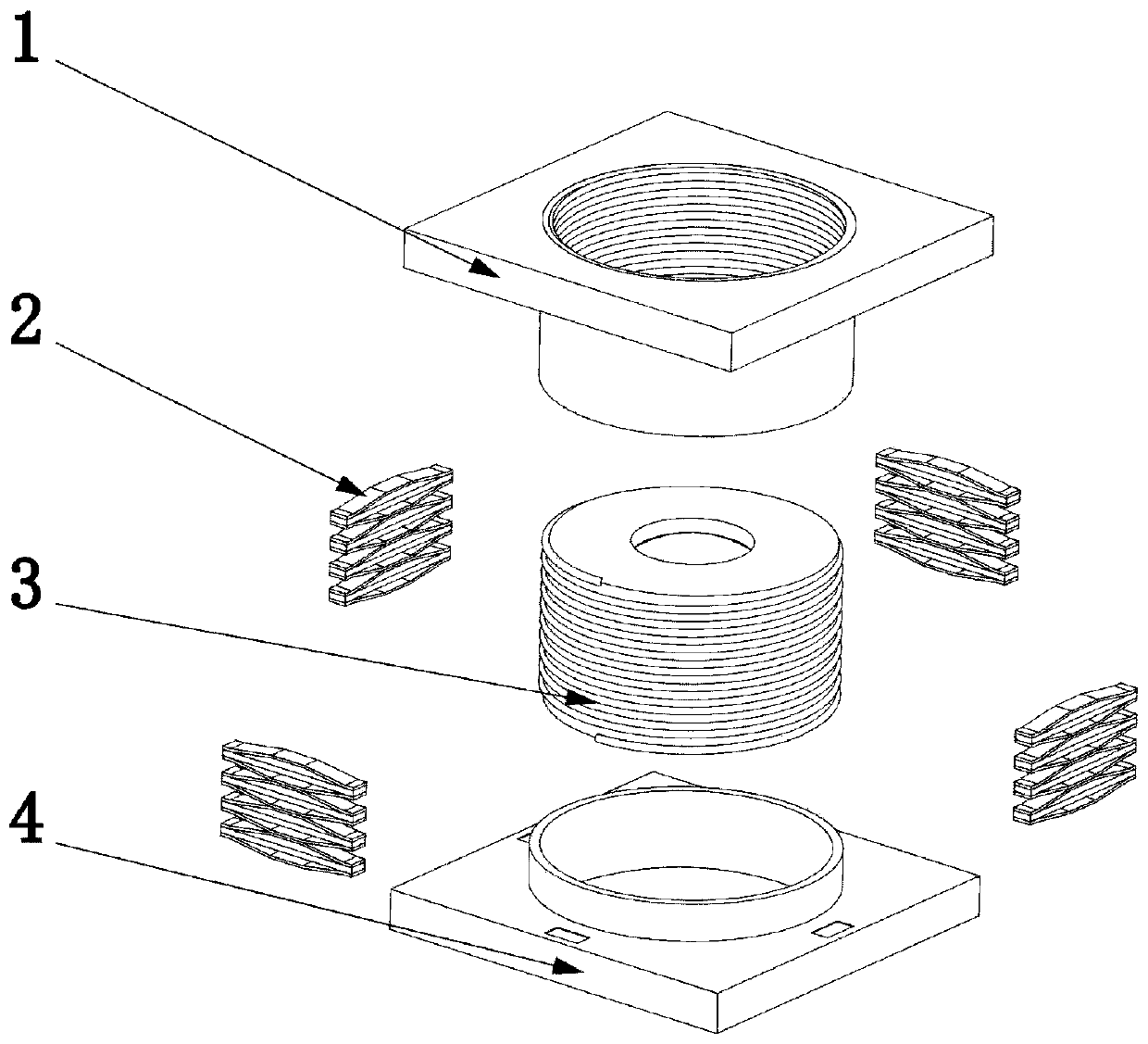 Mobile phone lens zooming mechanism of multilayer cymbal type piezoelectric driving assembly