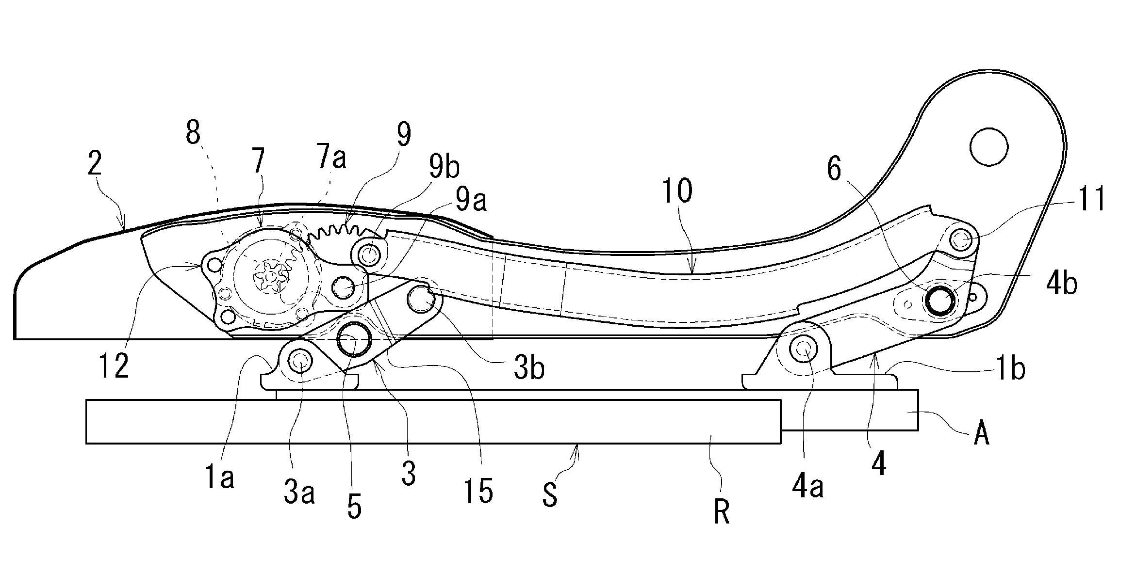 Seat height adjusting device for automobile