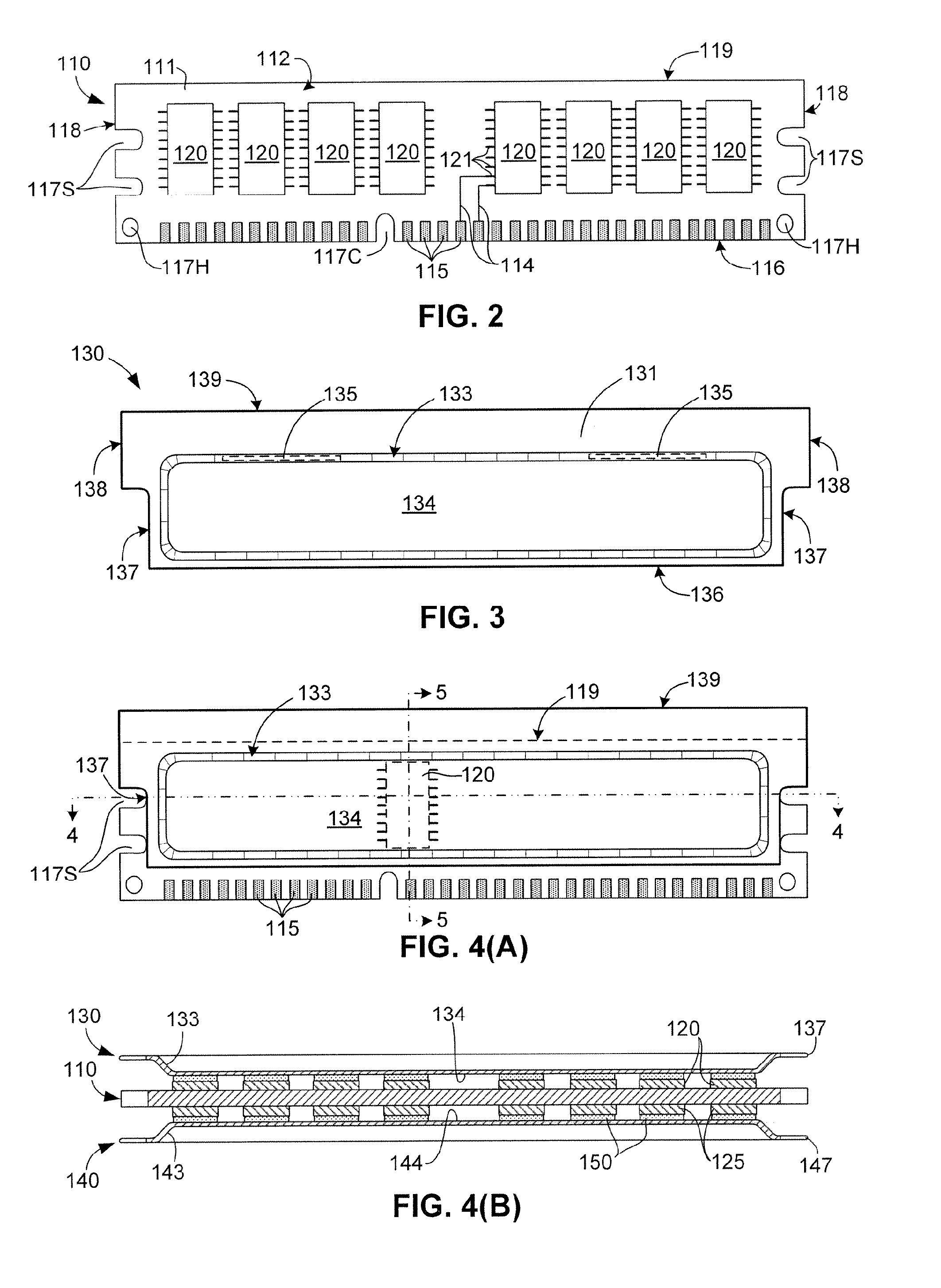 Memory module assembly including heat sink attached to integrated circuits by adhesive