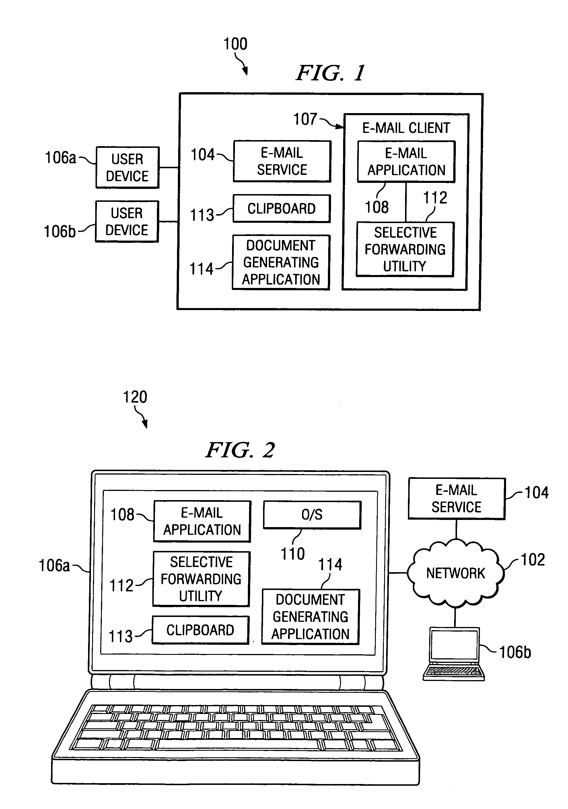 Method and apparatus for selective forwarding of e-mail and document content