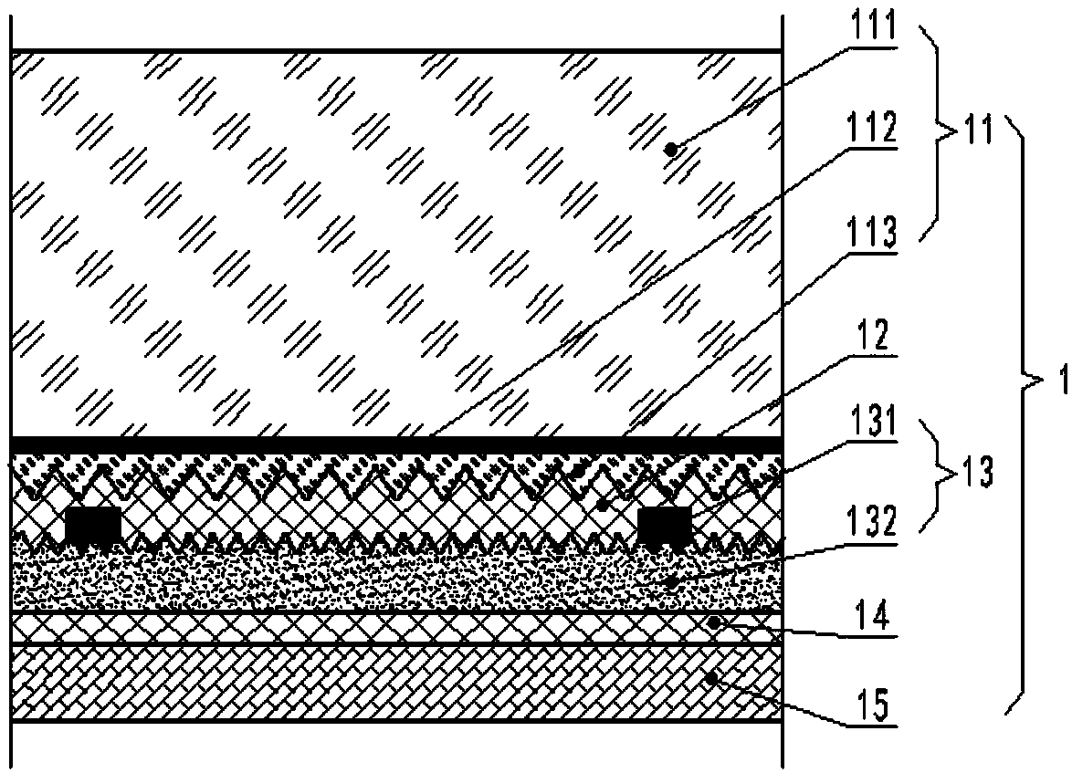 Light trapping structure glue and smooth textured crystalline silicon composite battery and processing method thereof