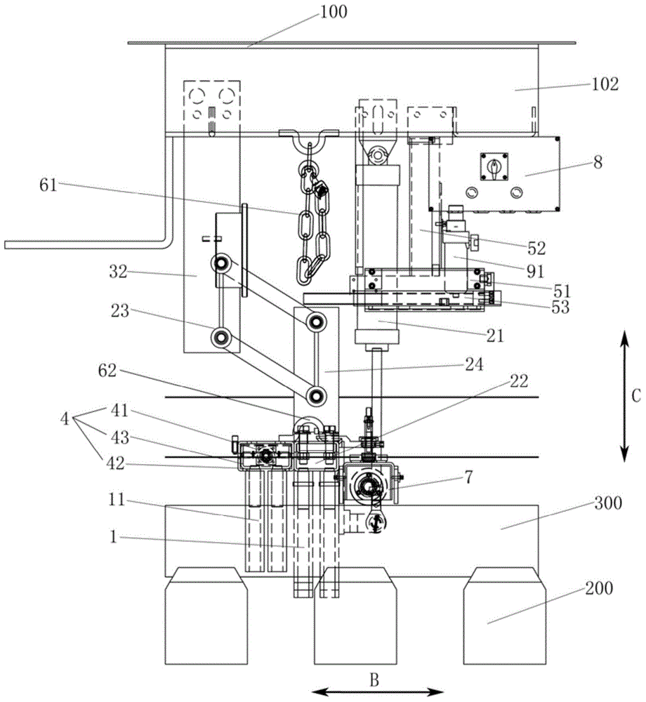 Railway ballast cleaning device used for tamping wagon and tamping wagon