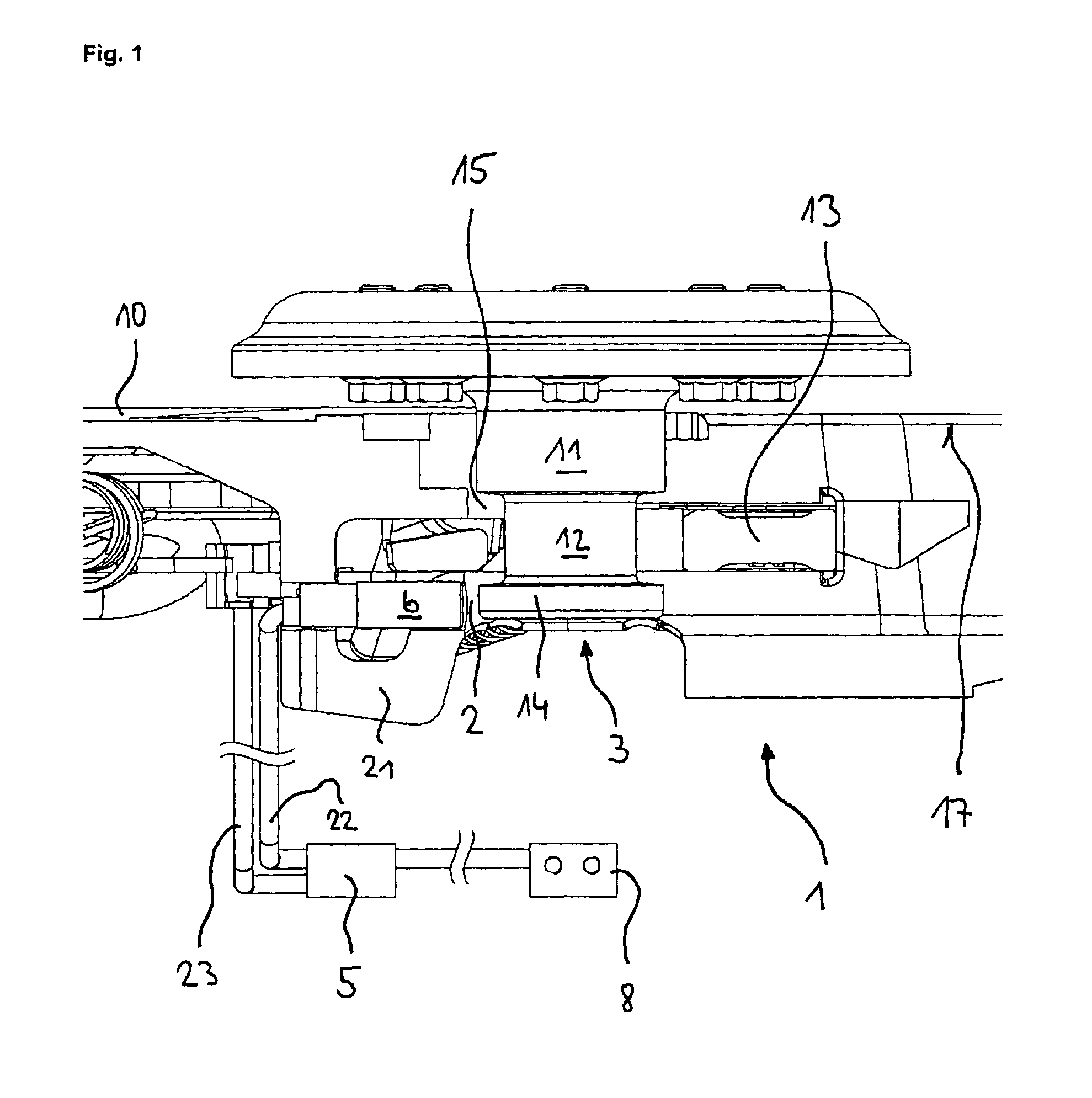 Device for indicating the locking state of a fifth wheel coupling and sensor arrangement