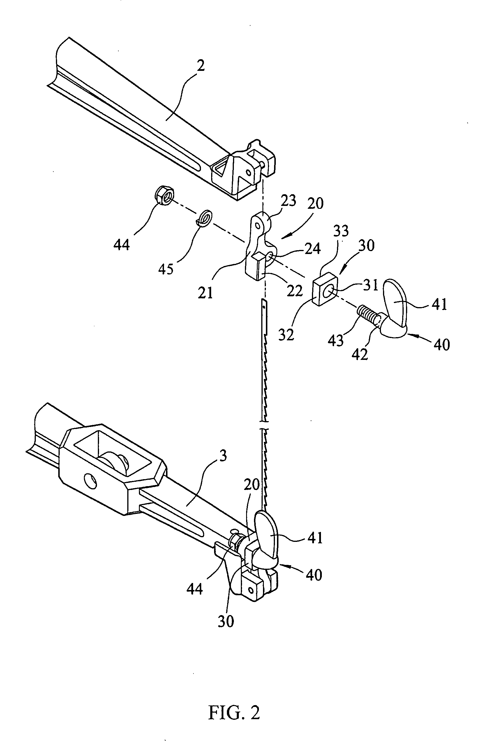 Saw blade mounting structure of a scroll saw