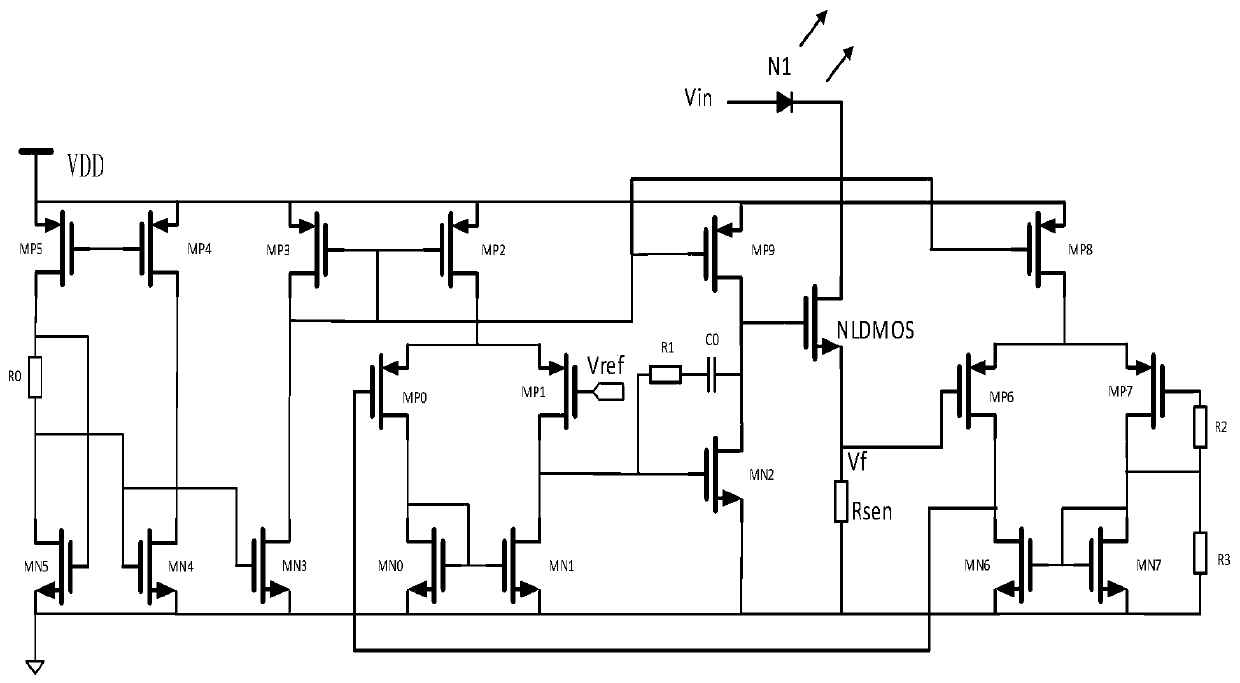 Linear constant current driving module circuit