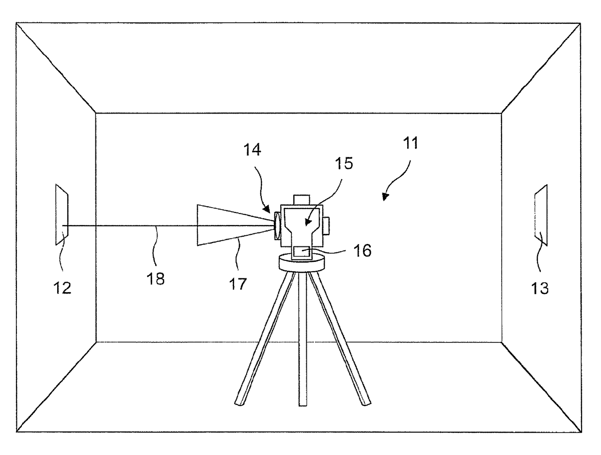 Target object for a laser measuring device and method for identifying the target object