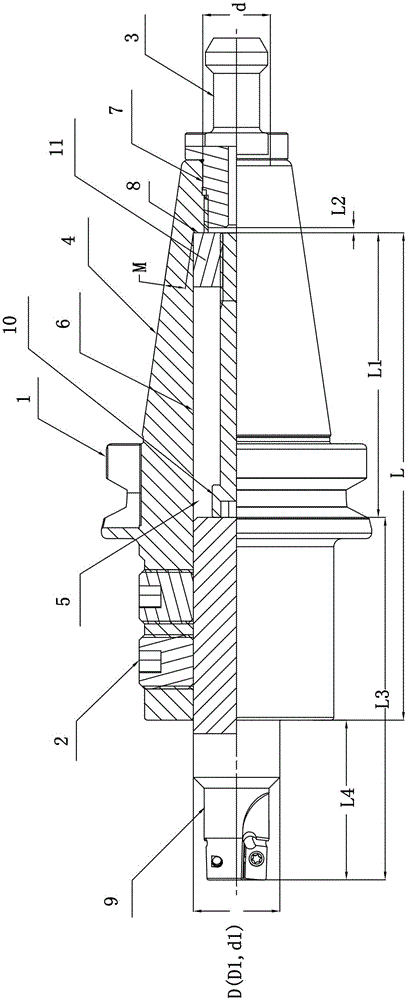 Tool clamp capable of adjusting overhang amount of tool in a large range
