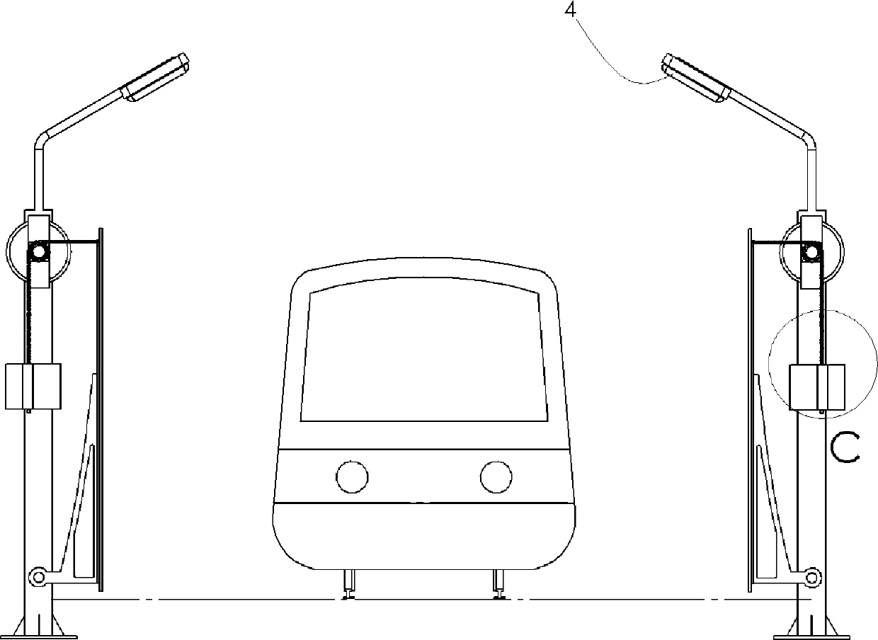 Self-electricity-generation type railway lamps taking suction force as electricity generation power