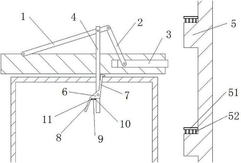 Elevator fall-prevention mechanism with compound locking sliding block