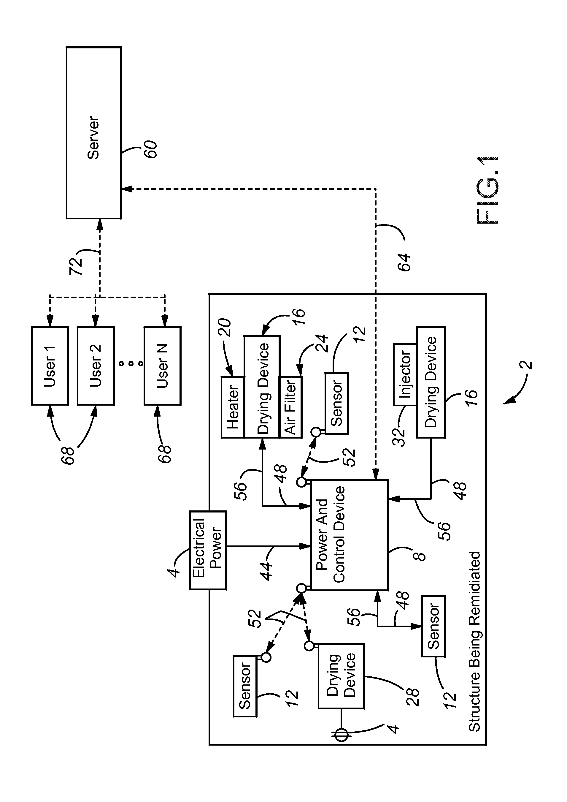 Integrated Water Damage Restoration System, Sensors Therefor, and Method of Using Same