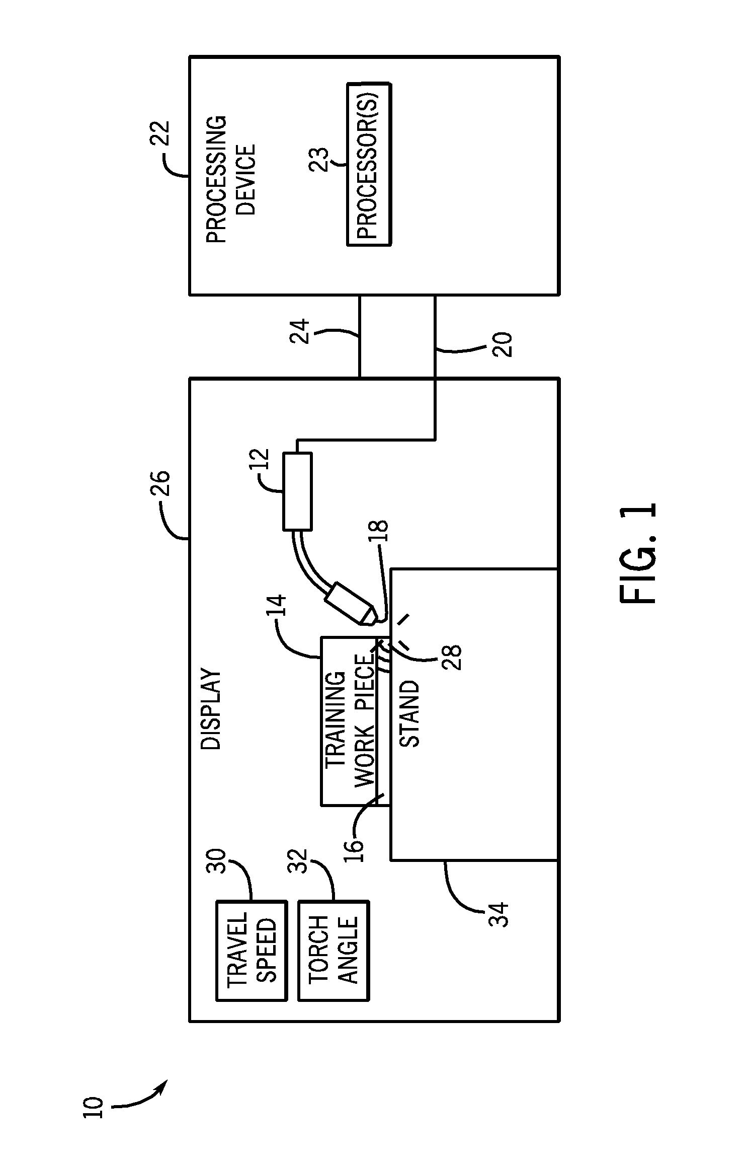 System and device for welding training