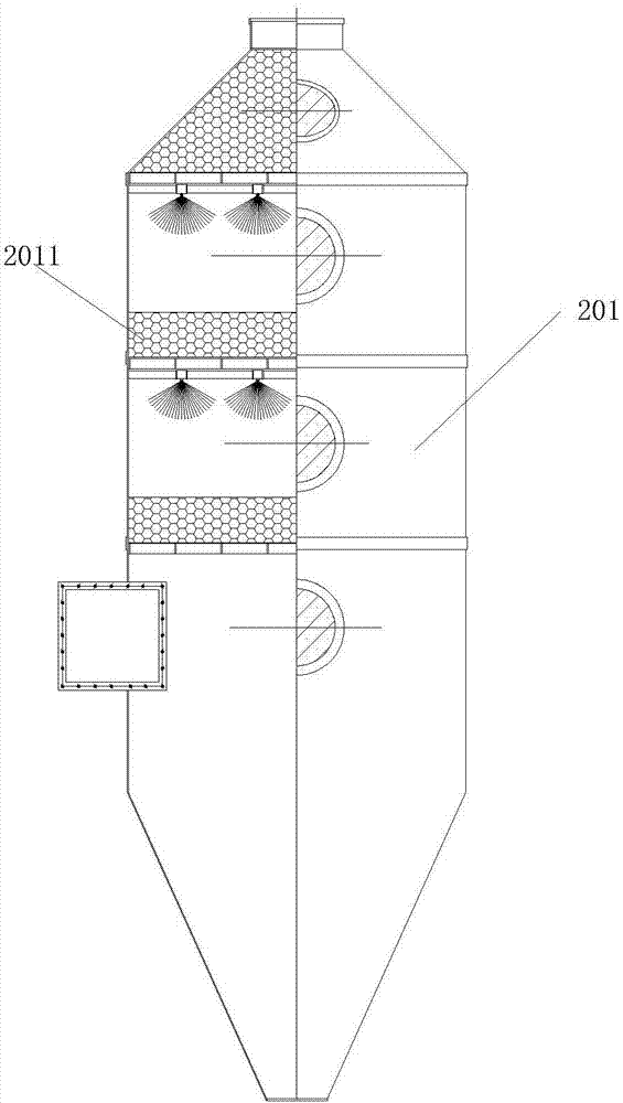 Paint spray waste gas treatment integrated device