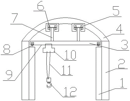 Large-span multi-fulcrum single-beam crane