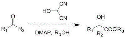 Method for synthesizing a-hydroxycarboxylate from 2-hydroxypropanedicyanide