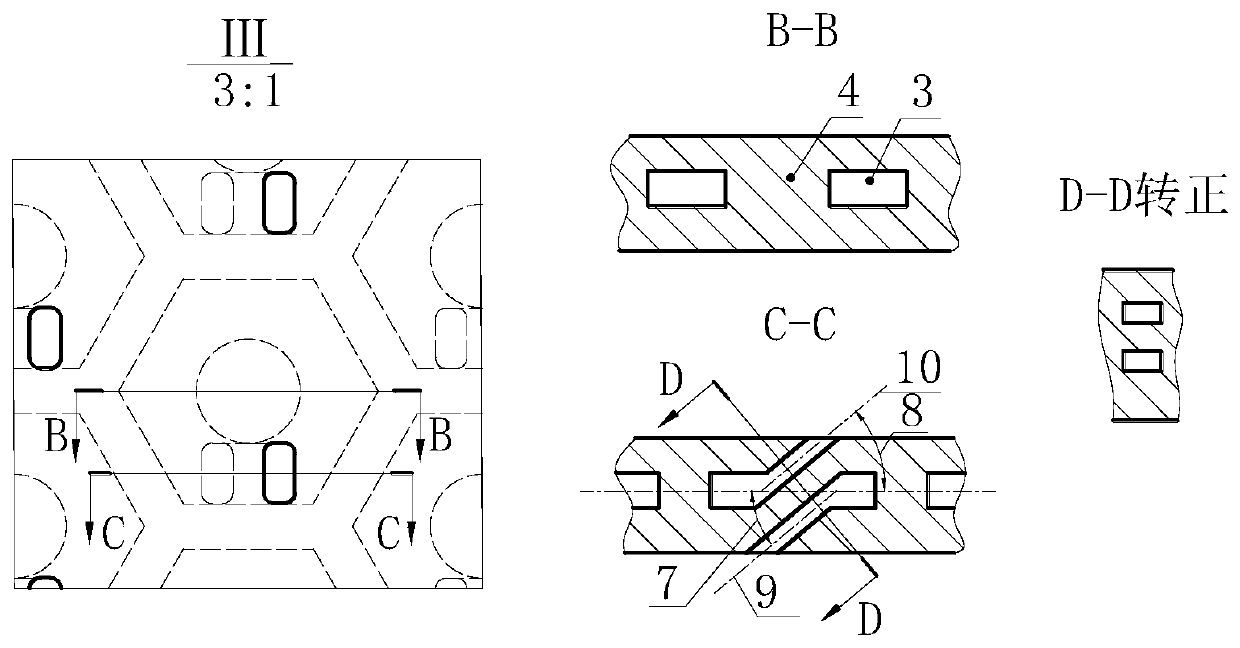 Turbine blade honeycomb spiral cavity cooling structure