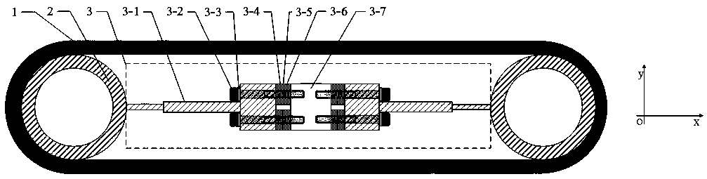 Sandwich type piezoelectric driving track traveling device and working method thereof