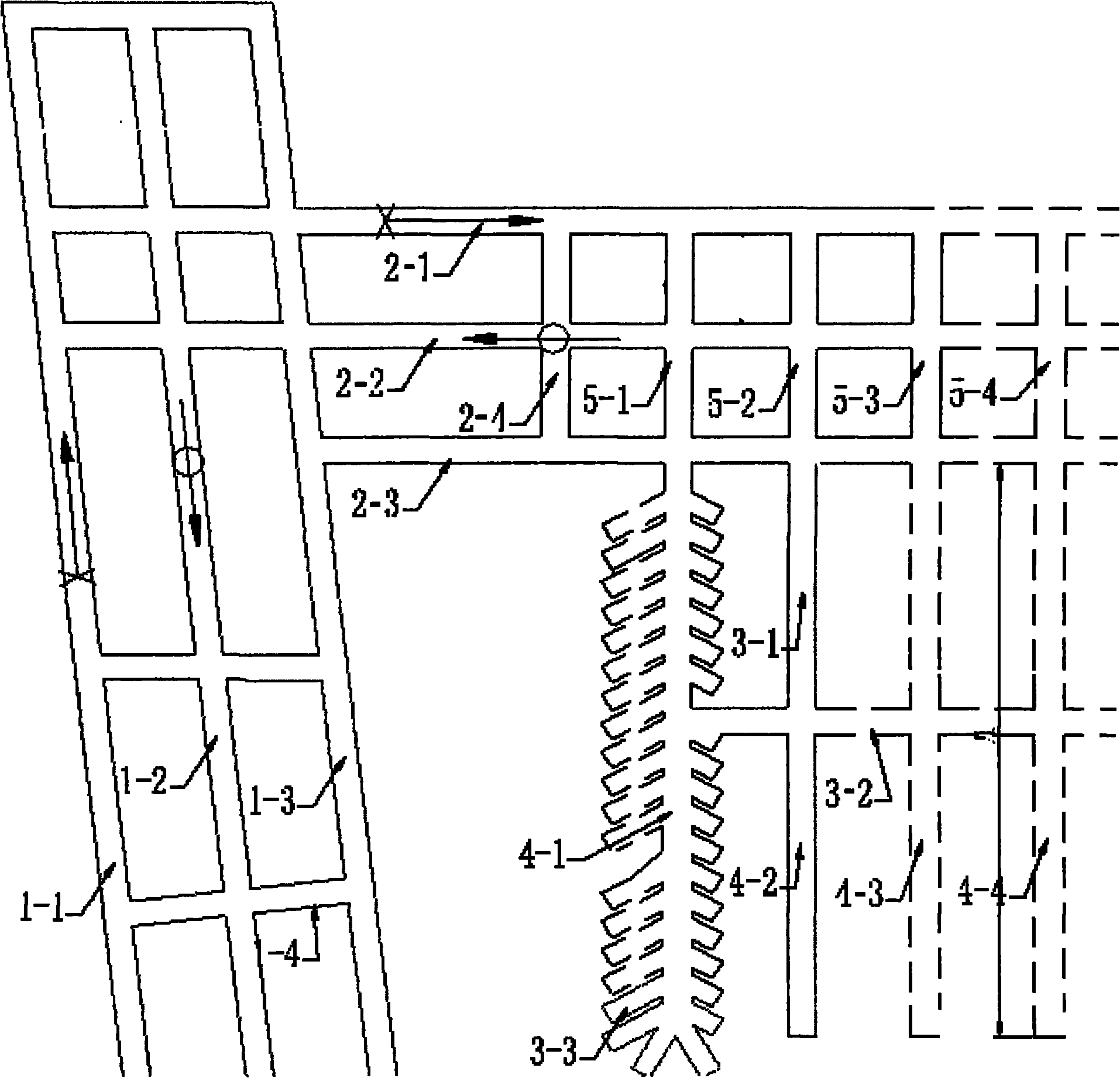 Balanced excavation method for room and pillar mining method