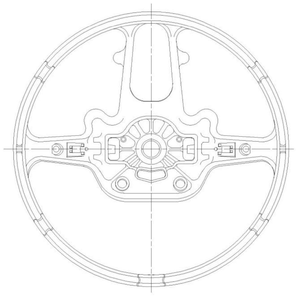 Embedded cold-bending locking structure and method for magnesium alloy steering wheel framework reinforcing steel bars