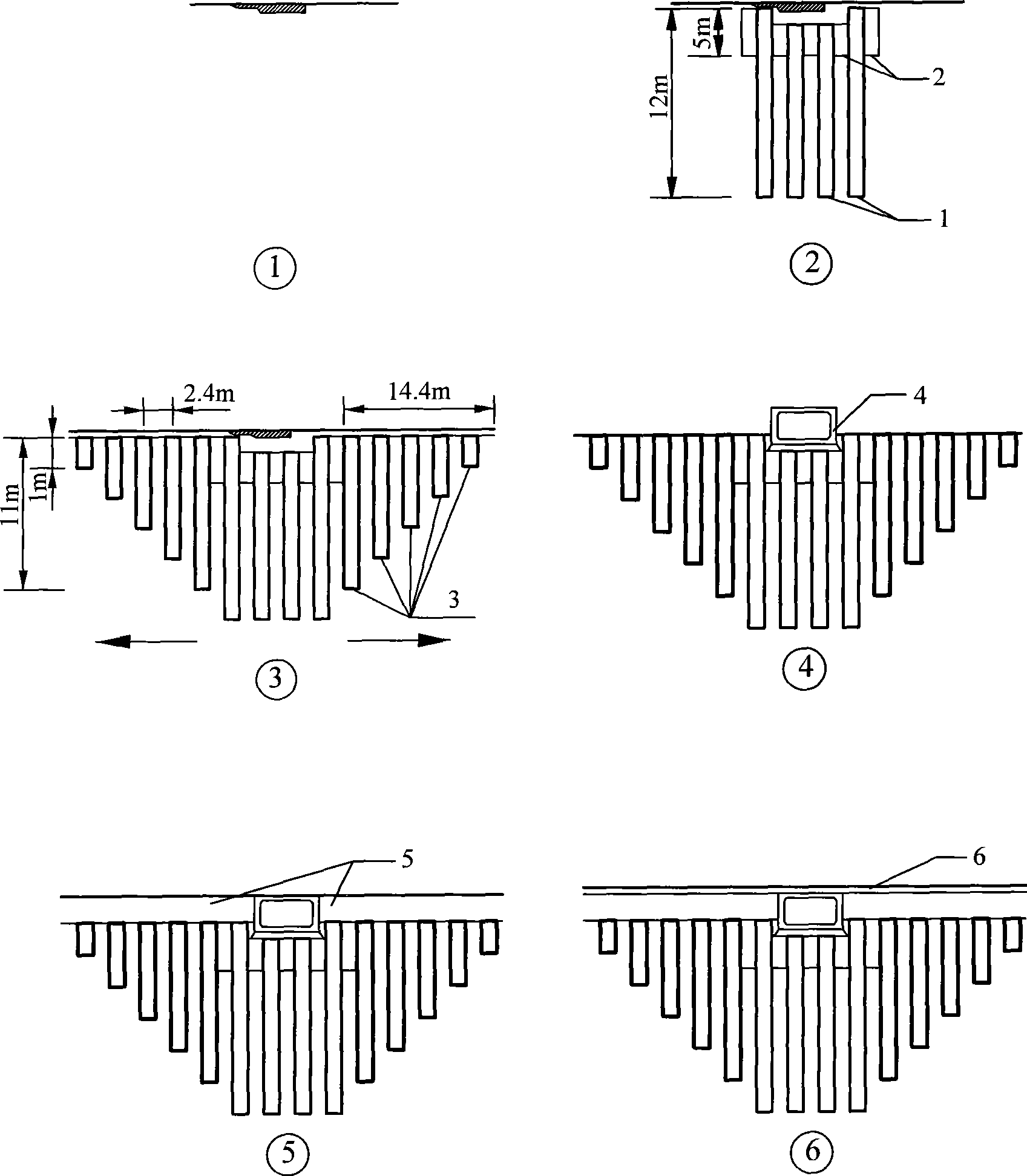 Control road and method for differential settlement at exchanging position of structure