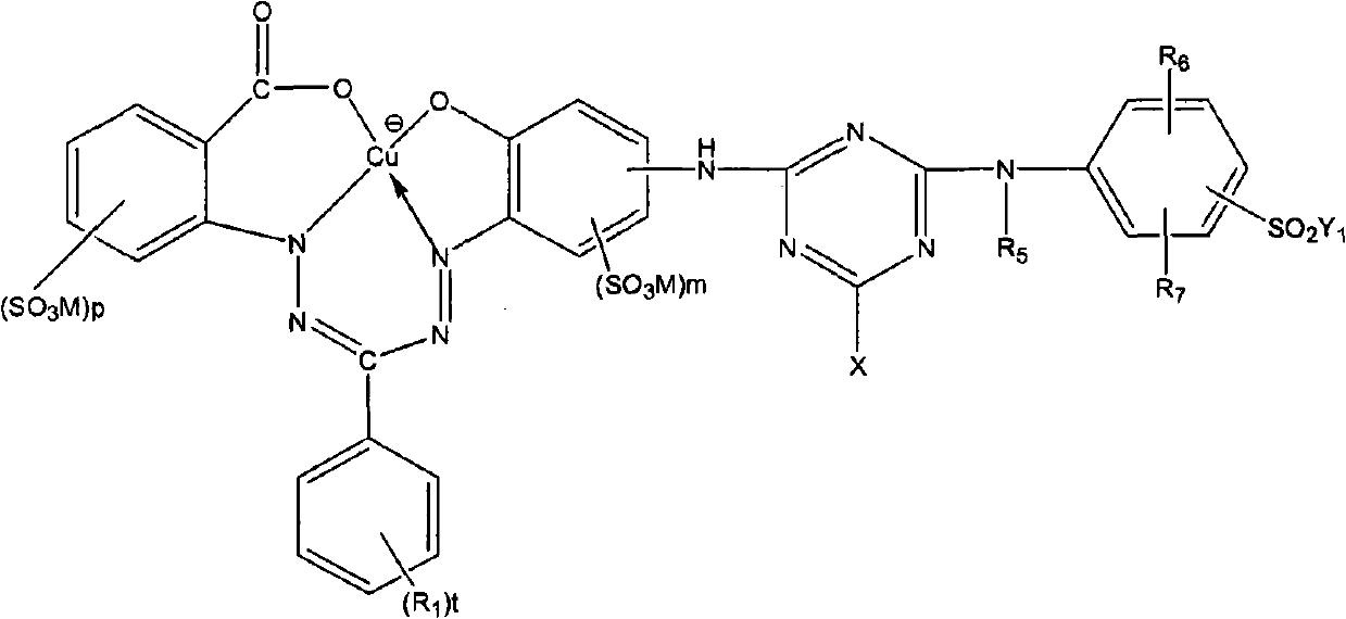 Dark blue active dye composition and application thereof in dyeing fibers