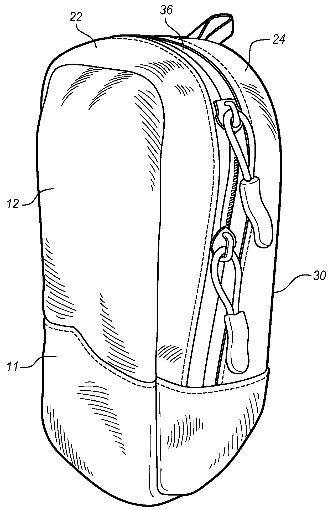 Carrying case with backbone