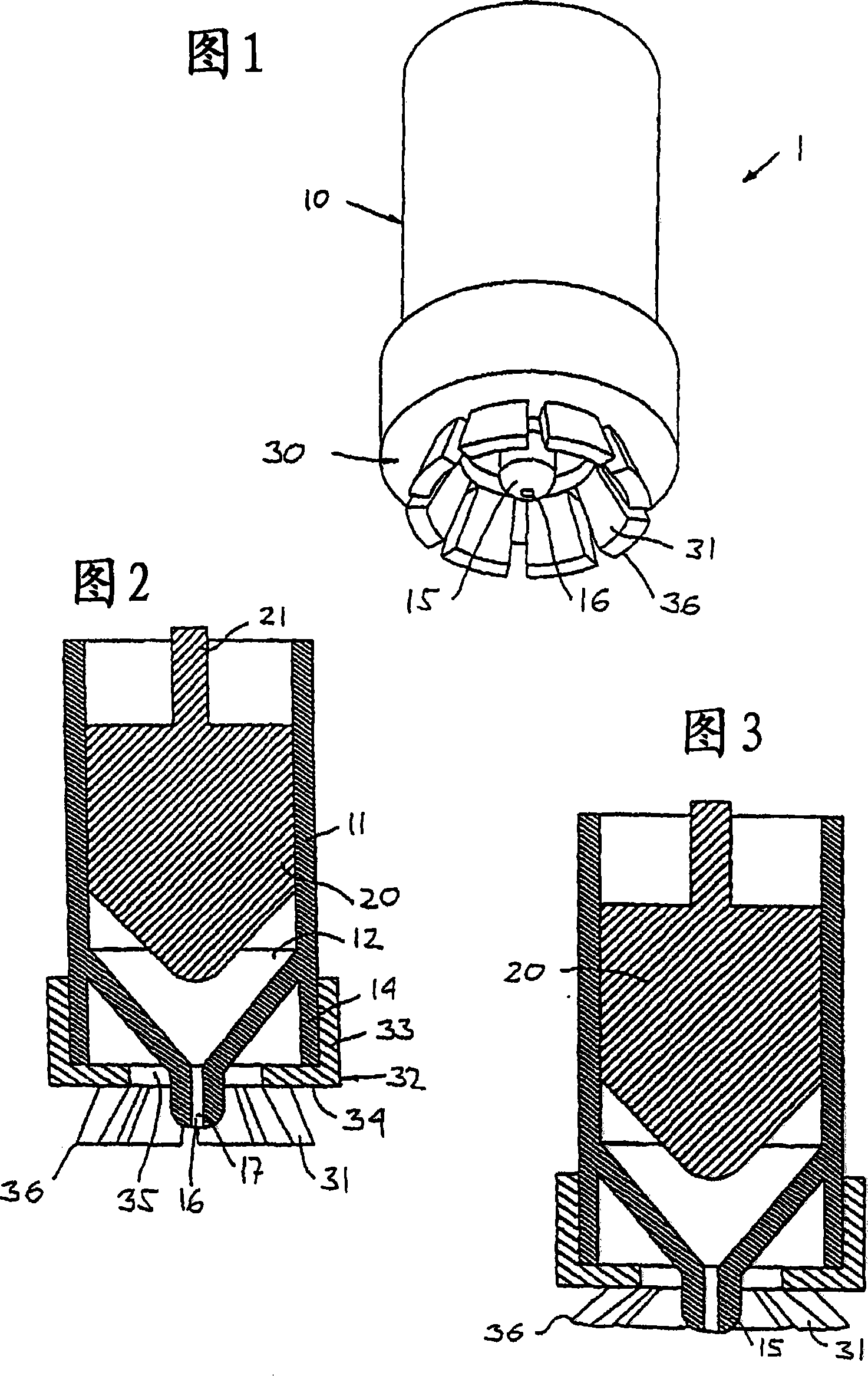 Nozzle device with skin stretching means