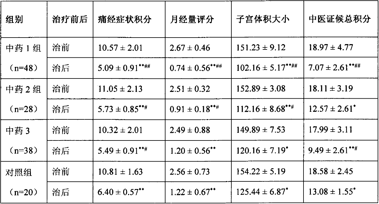 Traditional Chinese medicine composition for treating adenomyosis as well as preparation method and application of traditional Chinese medicine composition