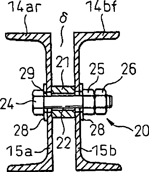 Hearth carriage connection structure of rotary hearth furnace