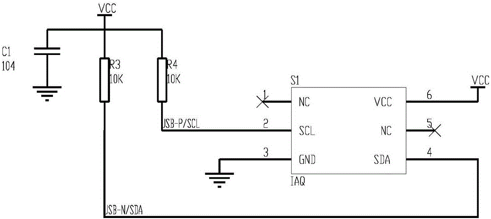Indoor air-quality real-time on-line monitoring circuit based on bluetooth