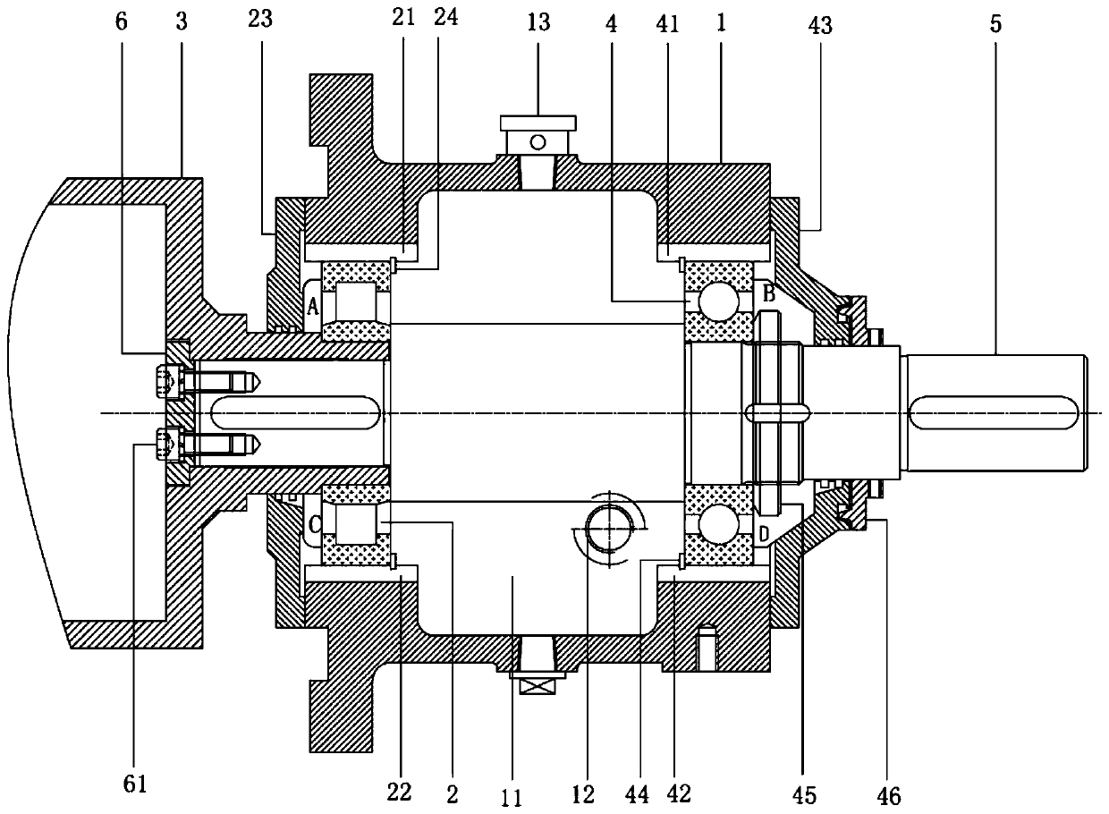 Magnetic pump bearing box structure