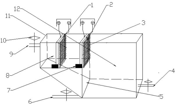 Multi-physical field enhanced high-electrolyte wastewater treatment method and multi-physical field enhanced high-electrolyte wastewater treatment device