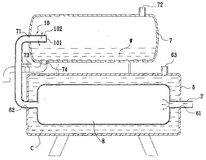 Gas-liquid separation for compressed air method and device