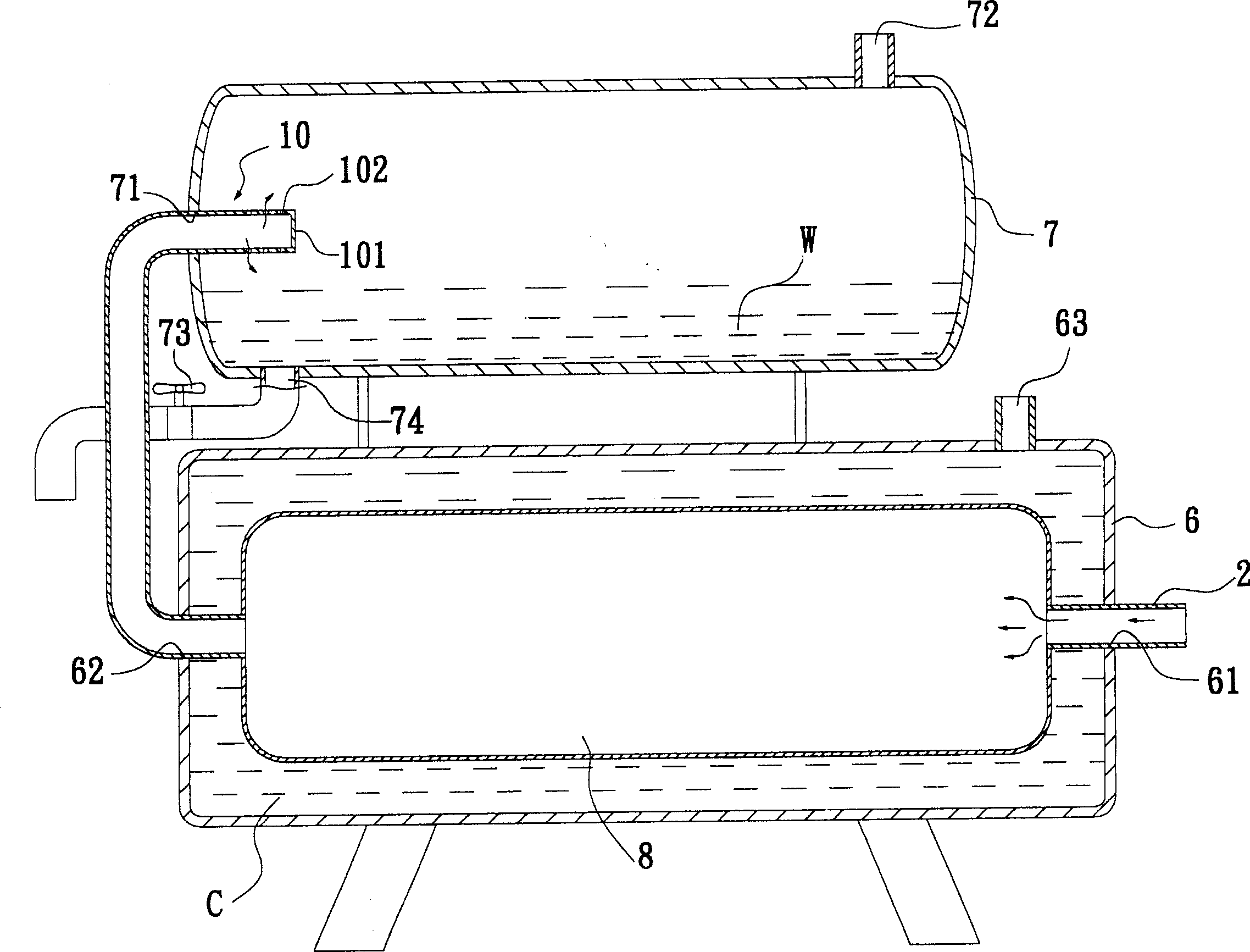 Gas-liquid separation for compressed air method and device