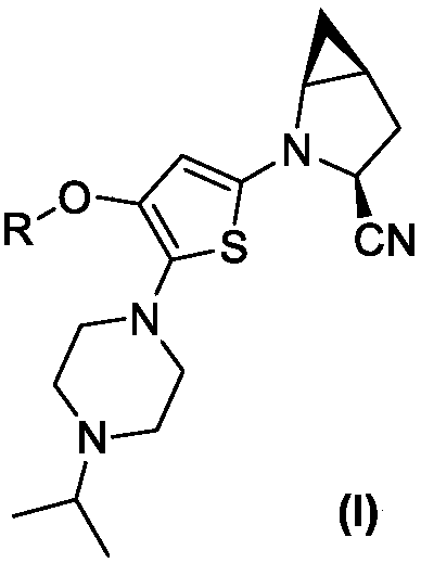 Bicyclic nitrile compounds containing piperazinane oxythiophene structure, and preparation method and application thereof